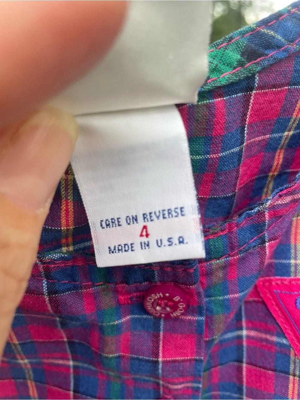 VTG 90’s Made in USA 🇺🇸 HTF! OshKosh B'gosh Pink & Blue Plaid Sleeveless Dress